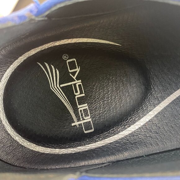 Womens Size 41/10.5-11 Dansko Blue Nubuck Leather Clogs Shoes Slip-On Loafers - Picture 15 of 16